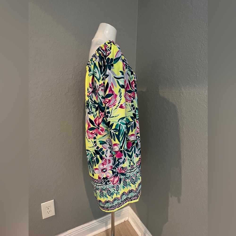 PAYGE LEMUR ME ALONE Lilly Pulitzer Off Shoulder DRESS M L - Picture 2 of 6